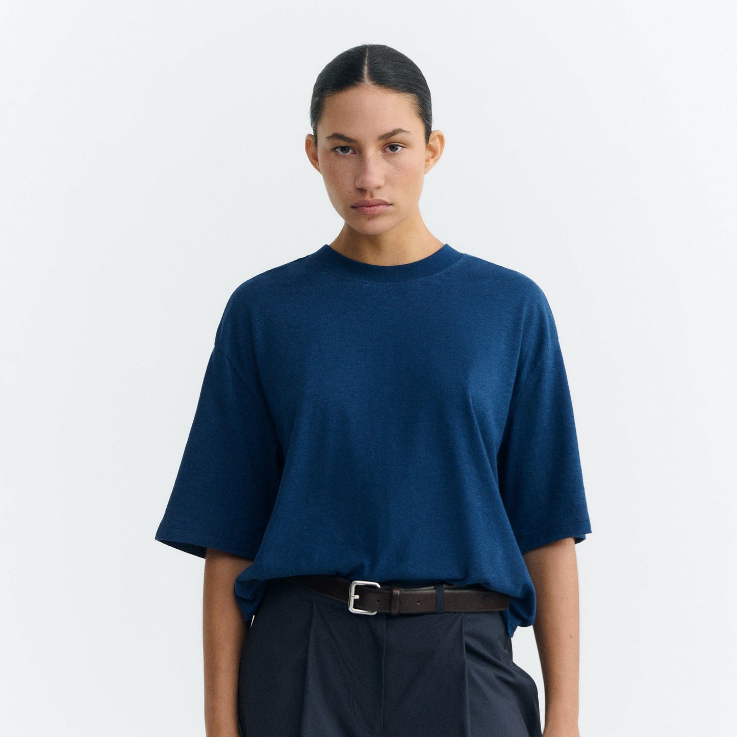 LAST ONE IN M - Lena Oversized T-shirt - Blue Hemp