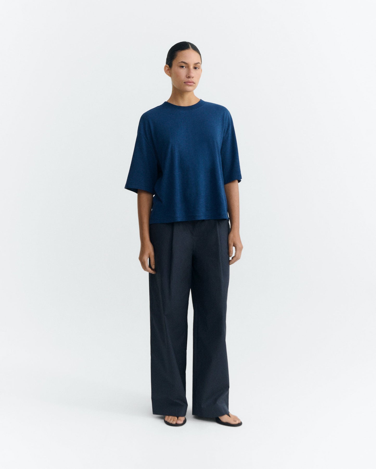 LAST ONE IN M - Lena Oversized T-shirt - Blue Hemp