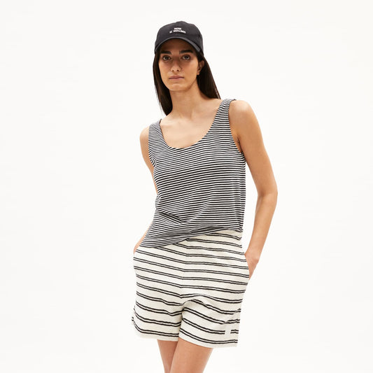 LAST ONE in M - Minaami Lita Top -Oatmilk/Black