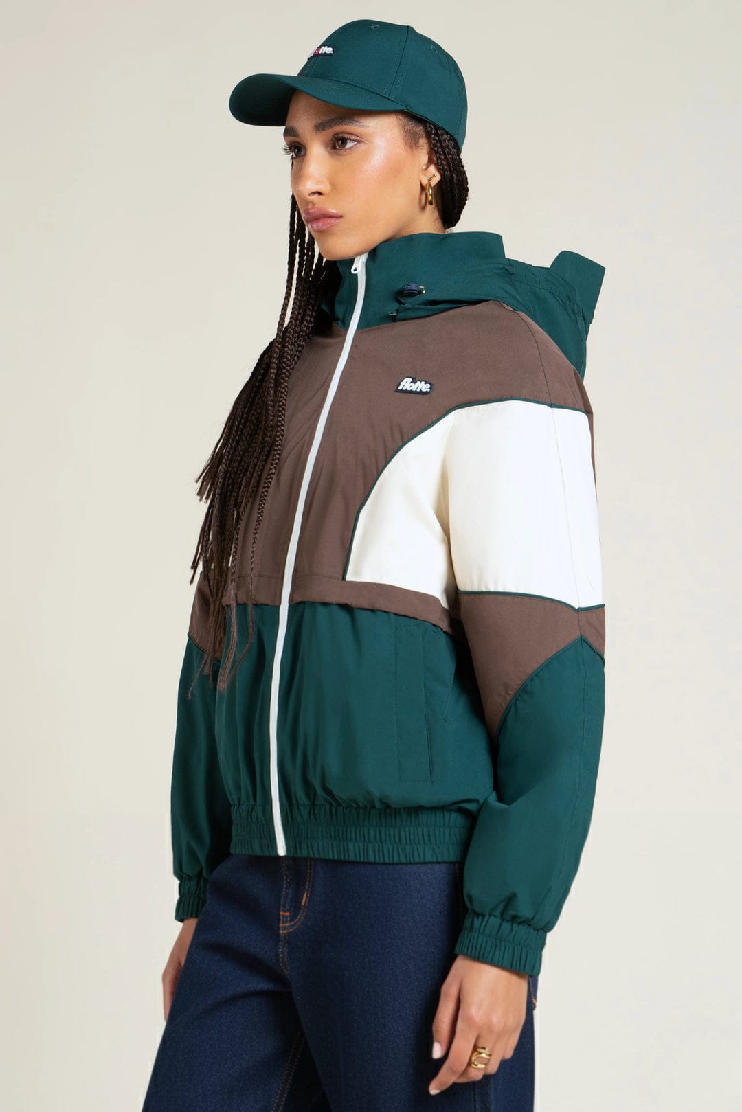 LAST ONE in M - Saint-Martin Jacket Tricolor - Sapin/Chocolat