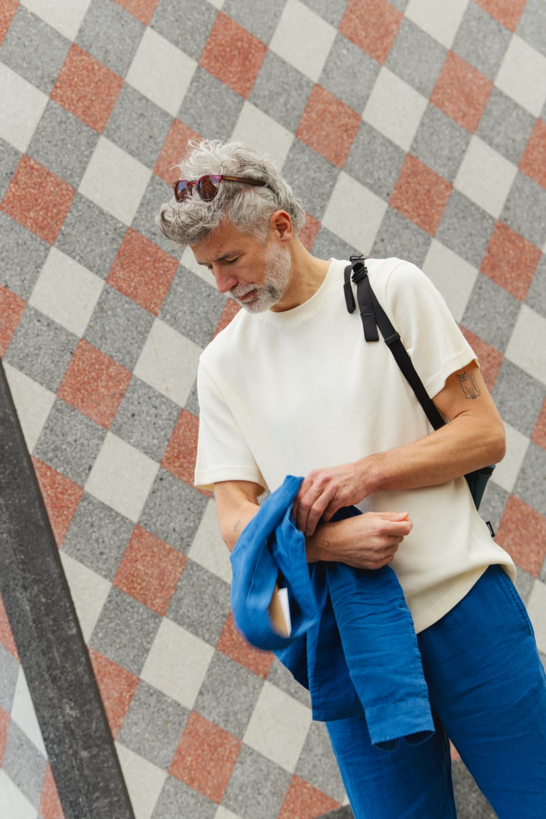 LAST ONE in S - Danviken Waffle T-Shirt - Off-White