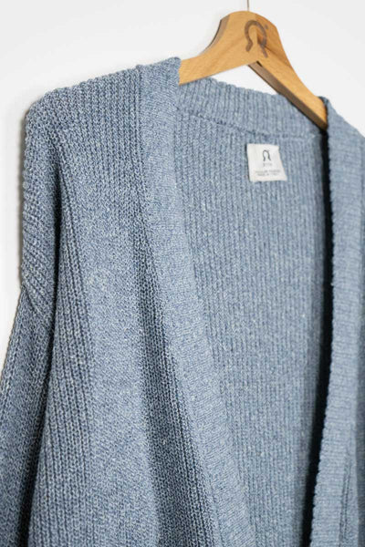 LAST ONE in L - Recycled Cotton Cardigan Cara - Atlantic Blue