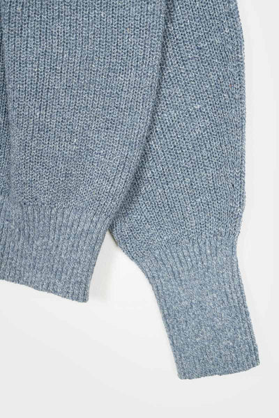 LAST ONE in L - Recycled Cotton Cardigan Cara - Atlantic Blue