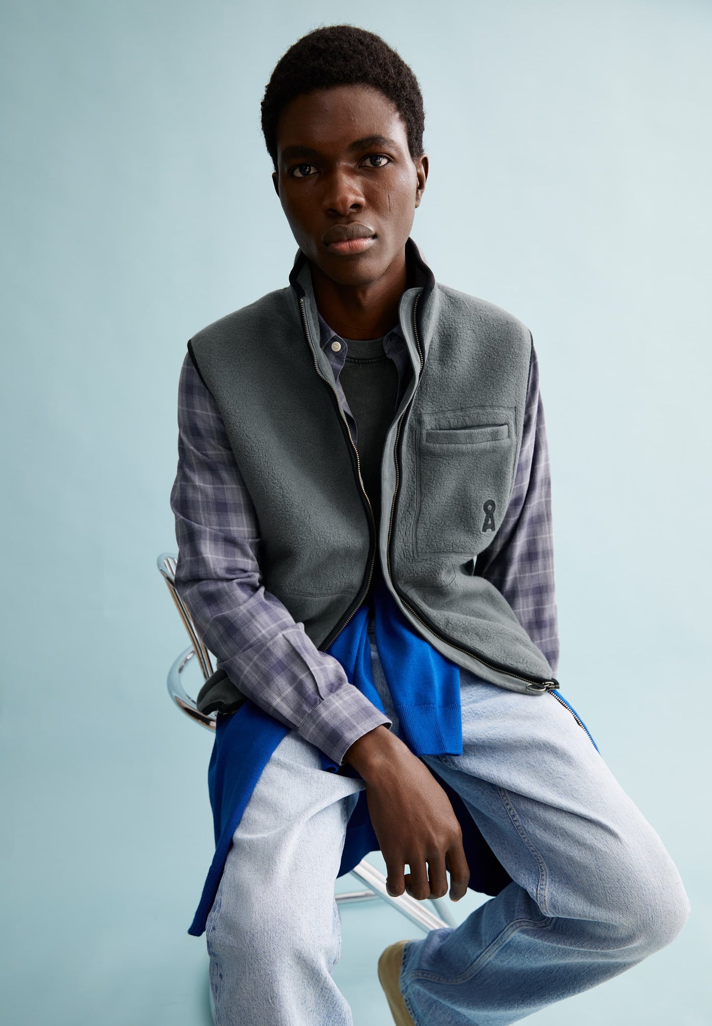 Aableo Fleece Vest - Space Steel