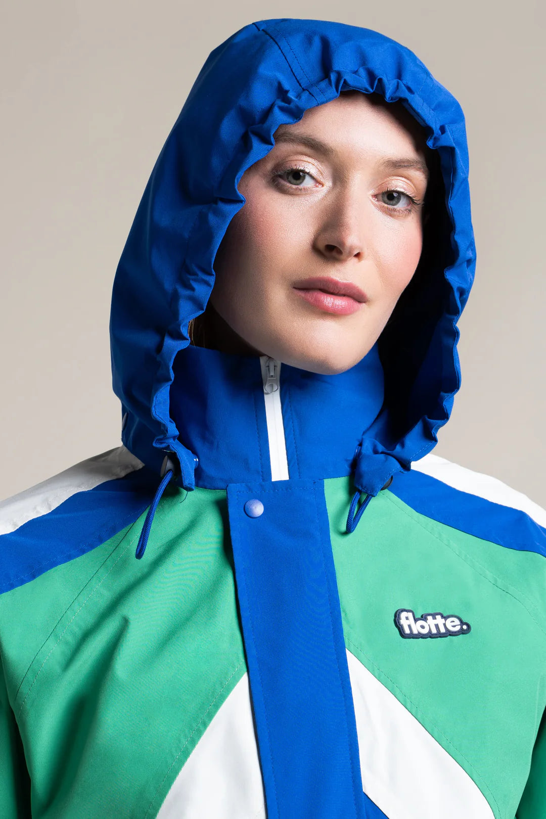 Abbesses Oversized Anorak Tricolor - Bleu Roi