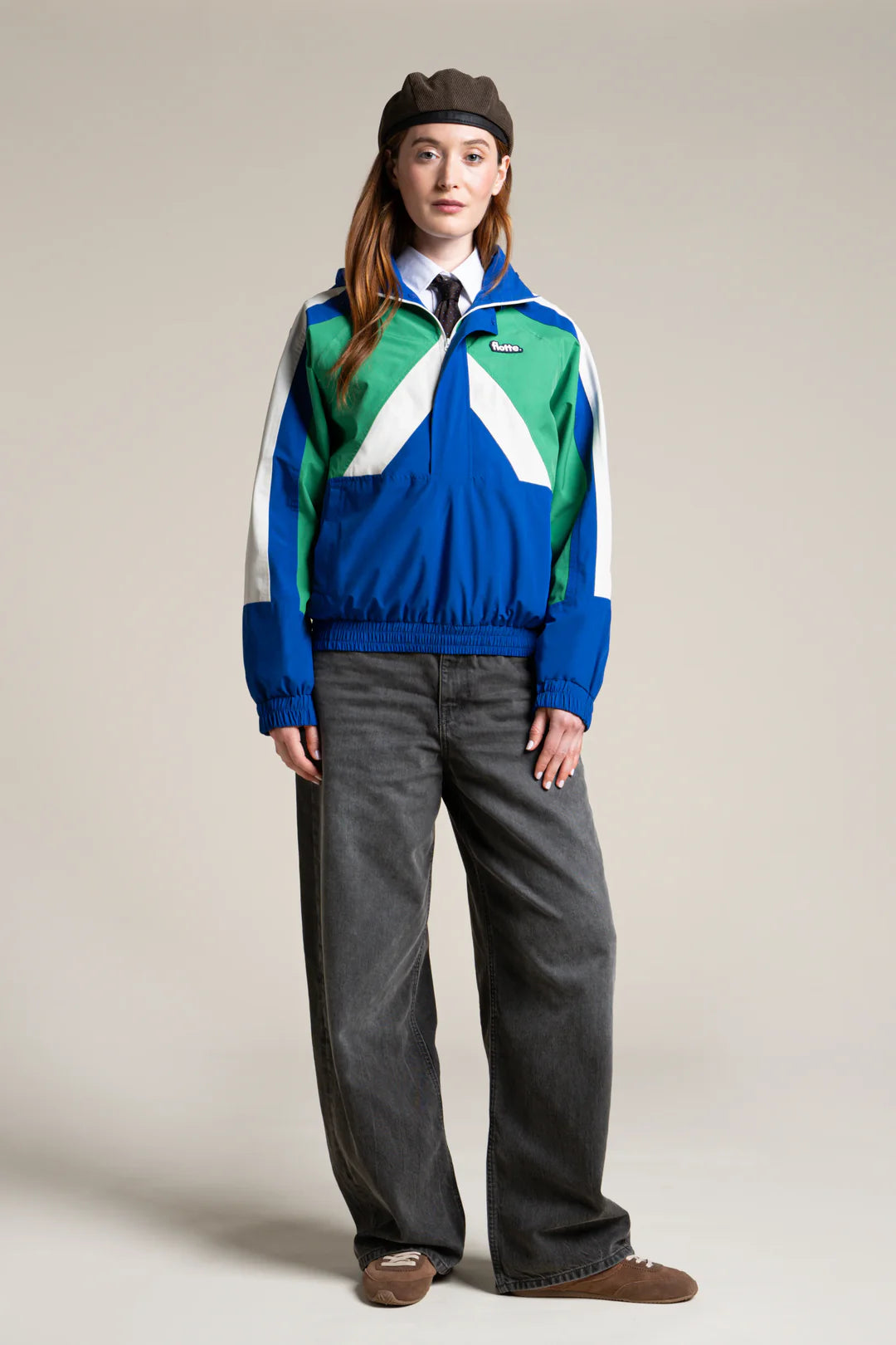 Abbesses Oversized Anorak Tricolor - Bleu Roi