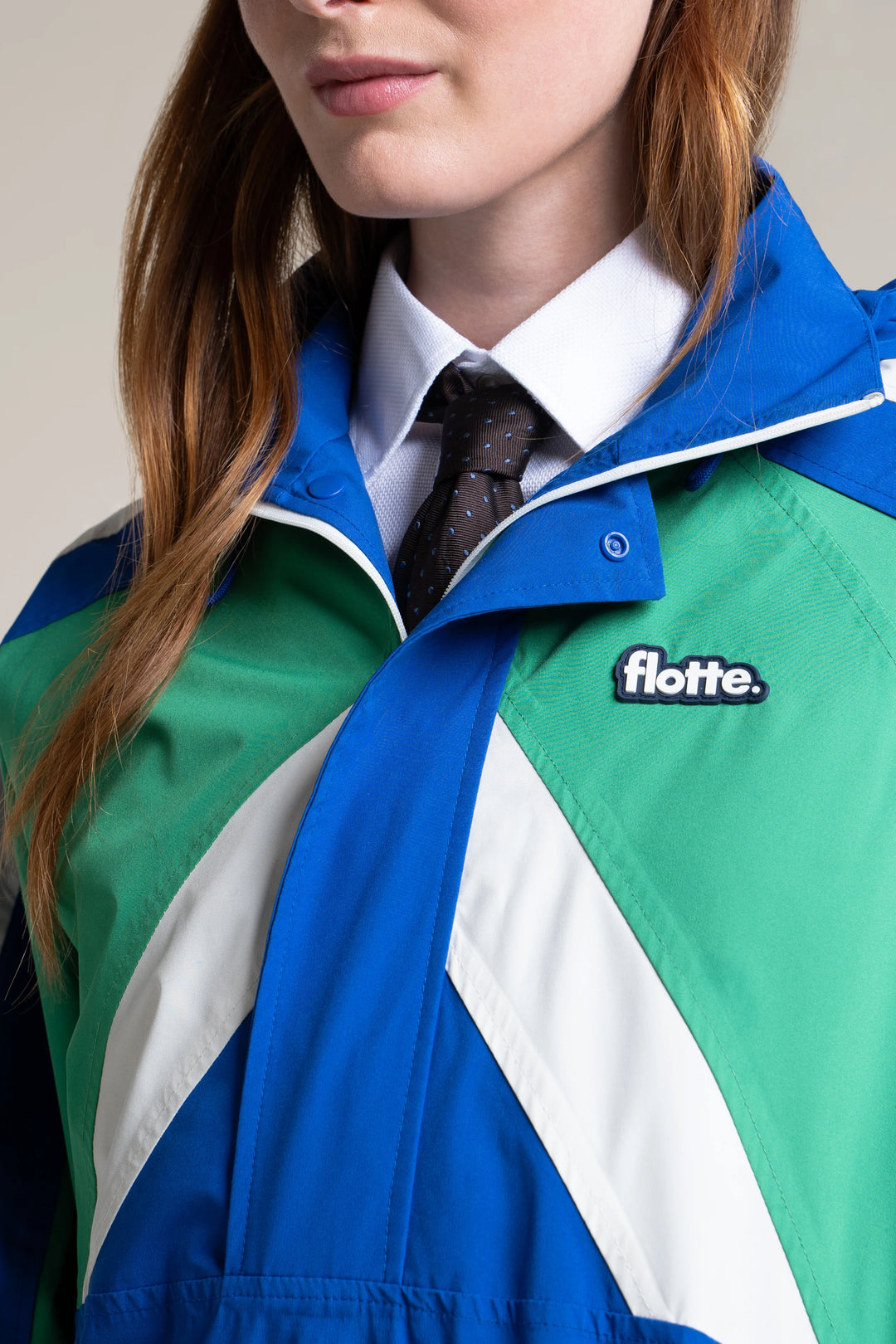 Abbesses Oversized Anorak Tricolor - Bleu Roi