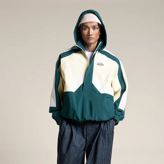 LAST ONE in XS - Abbesses Oversized Anorak Tricolor - Sapin