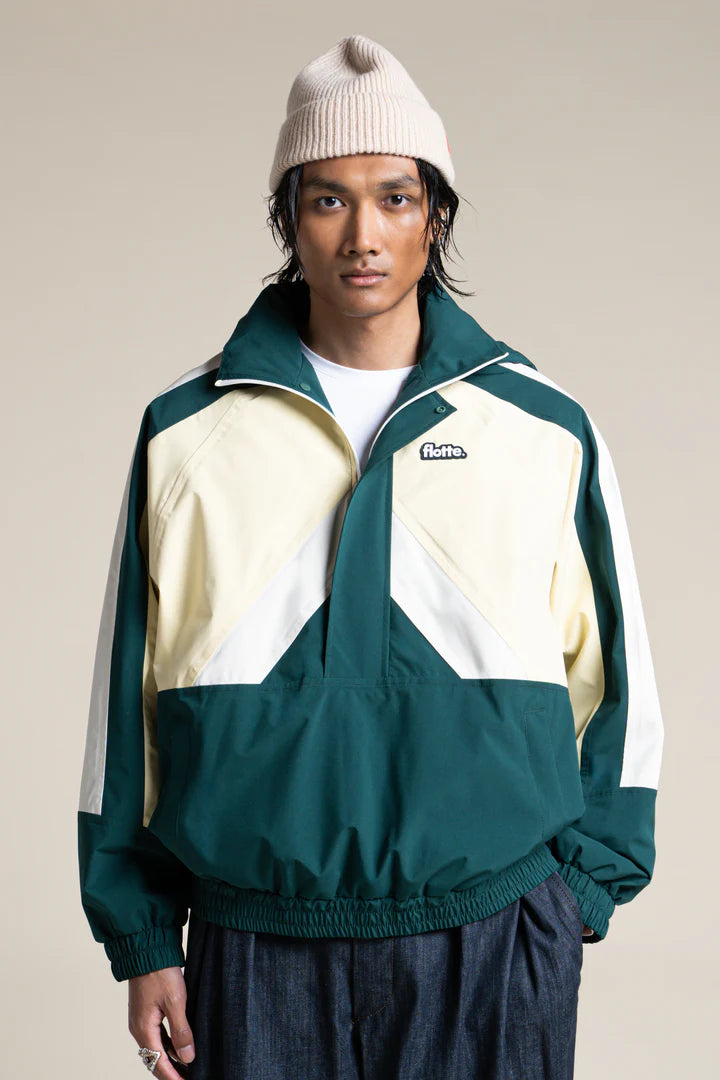 LAST ONE in XS - Abbesses Oversized Anorak Tricolor - Sapin