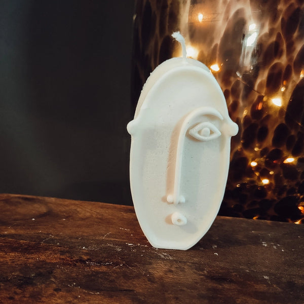 Abstract Face II Candle