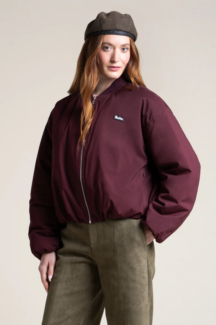Alesia Oversized Bomber - Prune