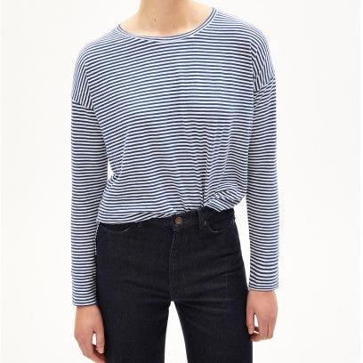 Xianaa Striped Longsleeve - Faded Indigo/Oatmilk