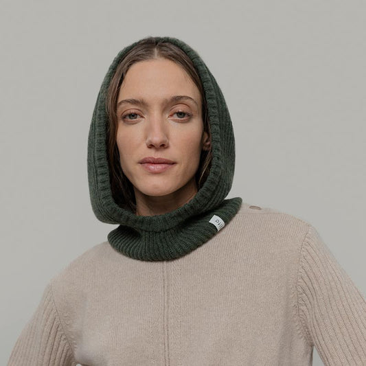 Marika Recycled Cashmere Balaclava - Green Foresta