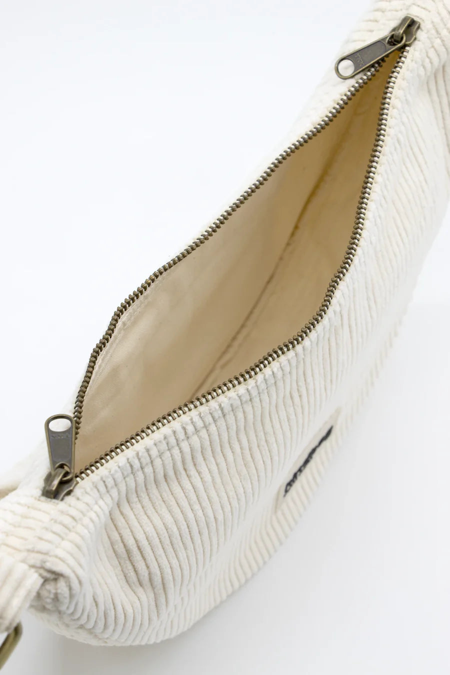 Andrea Velvet Half Moon Bag - Offwhite