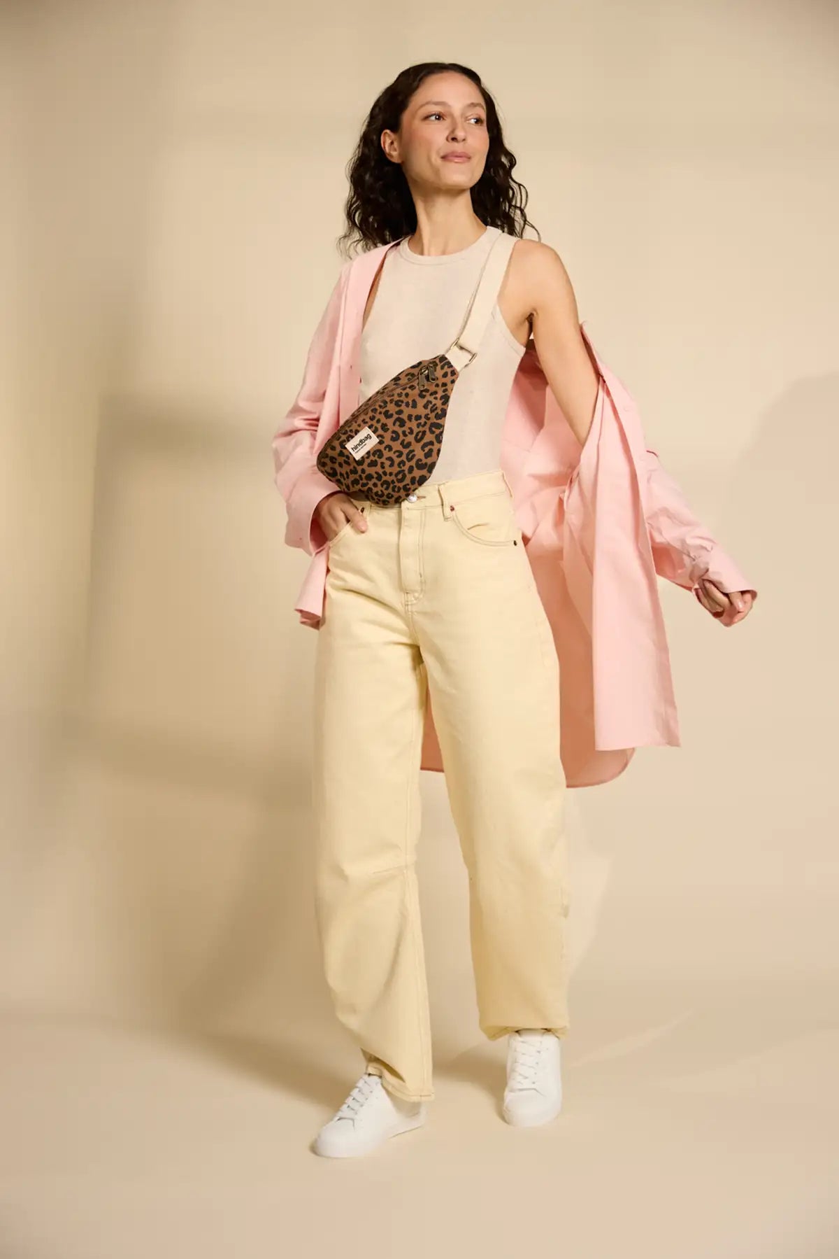 Hindbag Olivia Banana bag - Leopard Cannelle