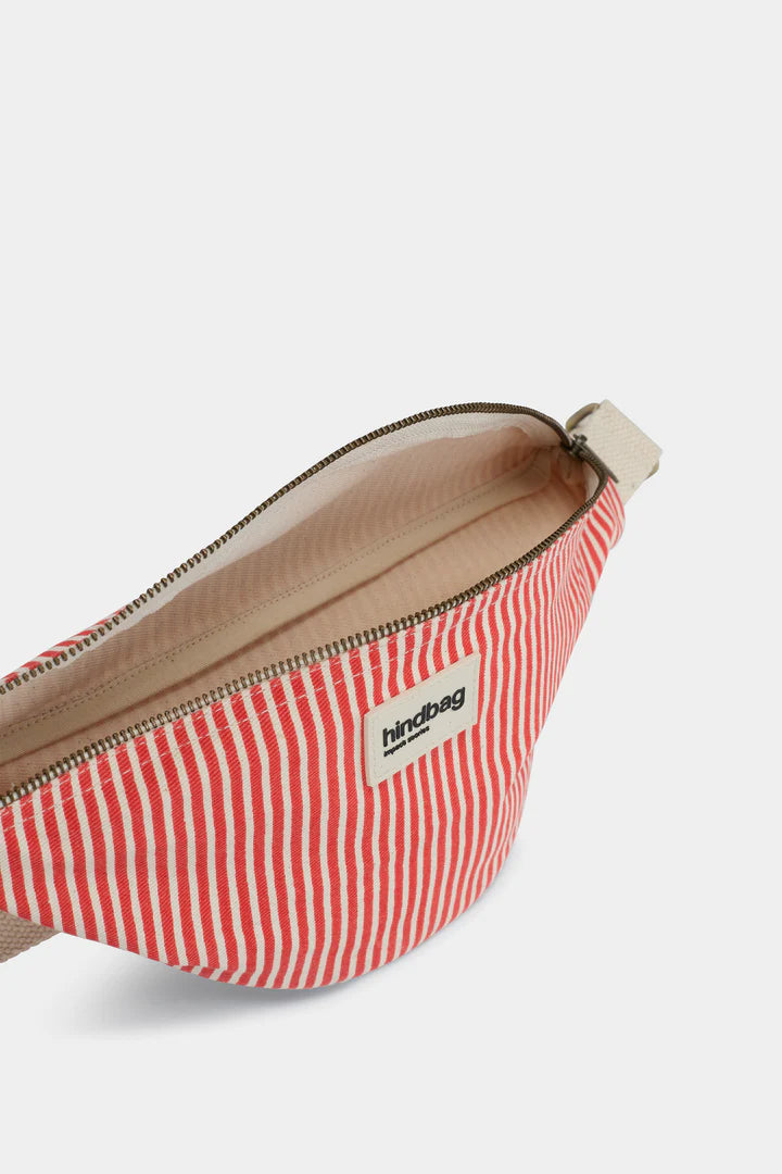 Olivia Banana bag - Thin Stripes Red