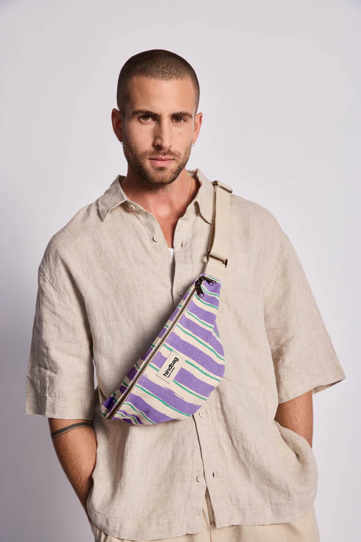 Olivia Banana bag - Thin Stripes Blue