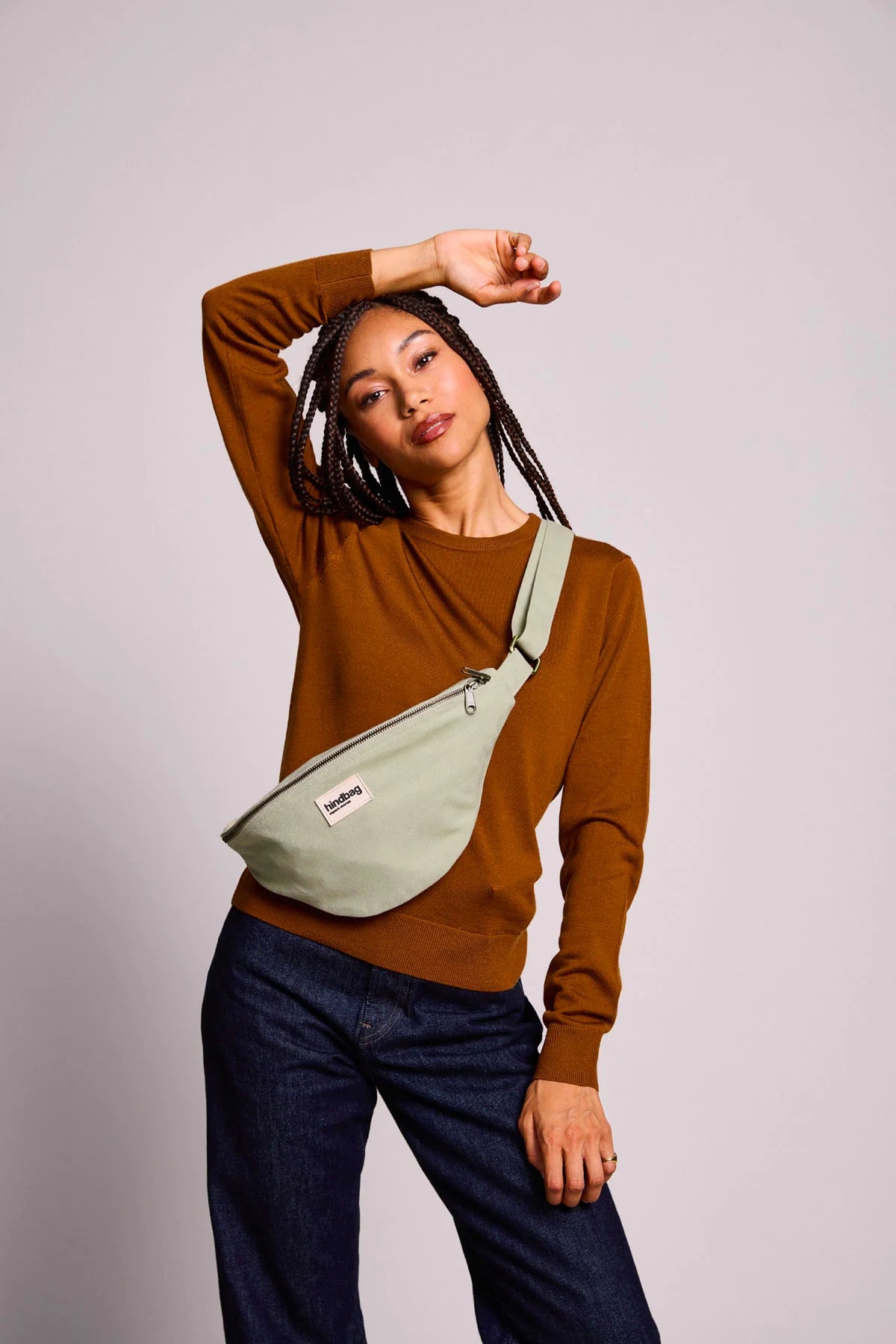 Sasha Banana Bag L - Green Clay