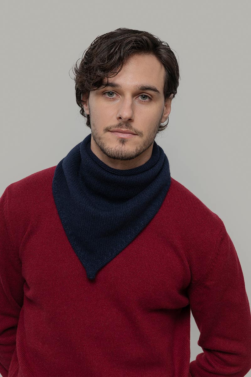 Masha Cashmere Bandana - Blue Mora