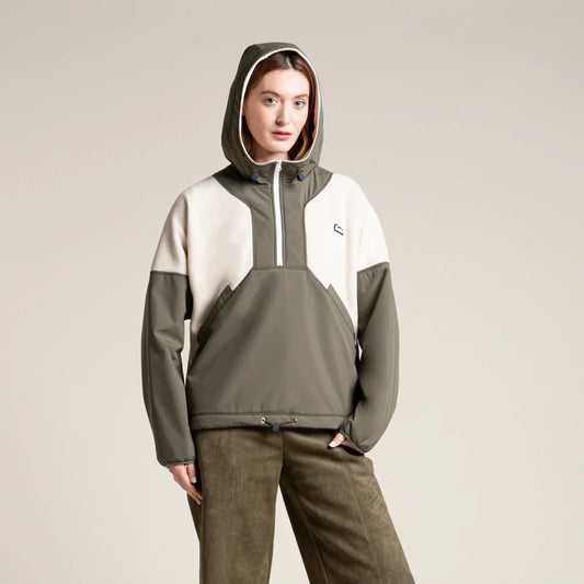 Bel-Air Fleece Sweatshirt / Anorak - Kaki Coquille