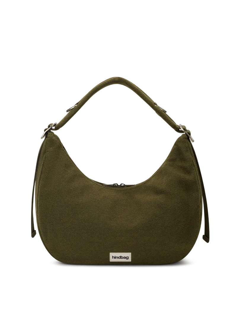 Bianca Shoulder Bag - Khaki Wool Effect