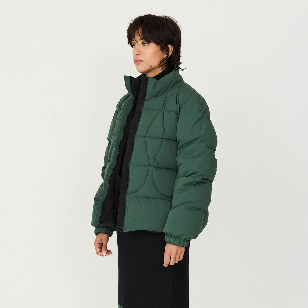 Bonboia Reversible Coat - Black / Green