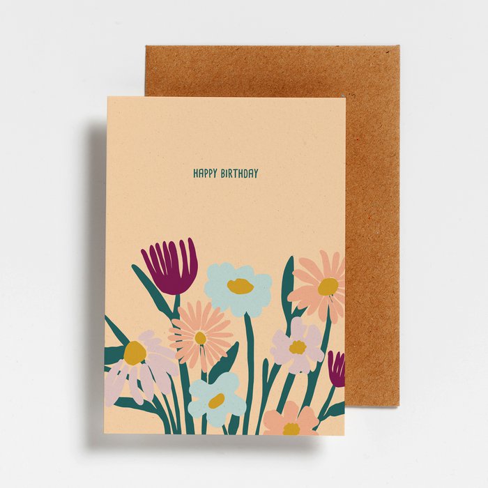 Postcard - Happy Birthday Flower Field