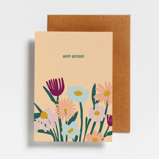 Postcard - Happy Birthday Flower Field