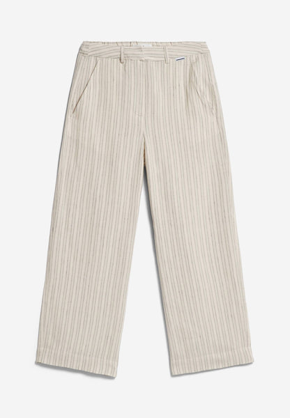 Caarunus Lino Stripes Pants - Oatmilk/Light Matcha