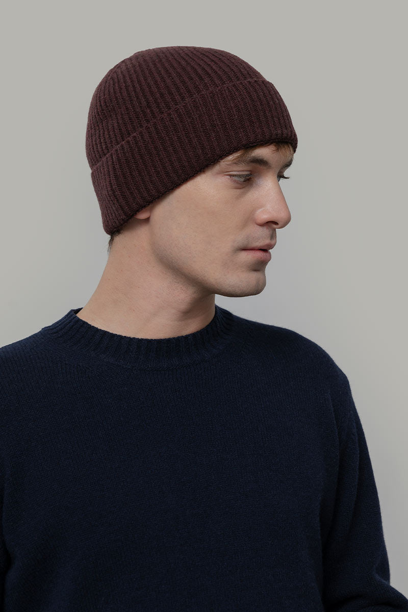 Rifo Recycled Cashmere Beanie Marcello - Coffee Brown