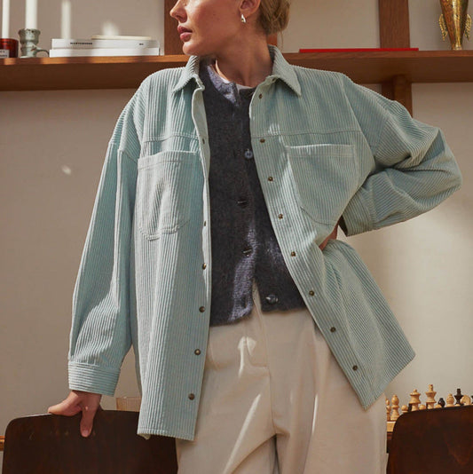 Paola Corduroy Shirt - Celadon