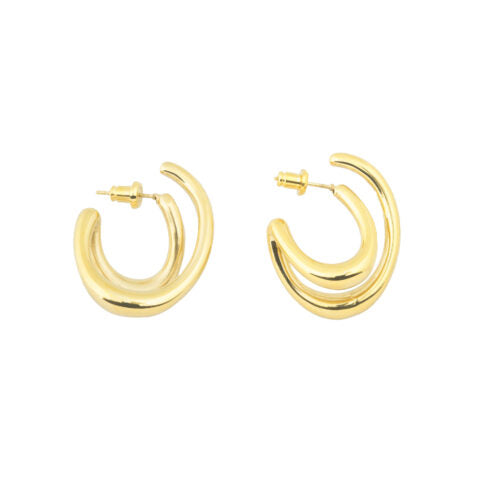 Bandhu Cutted Earrings - Gold
