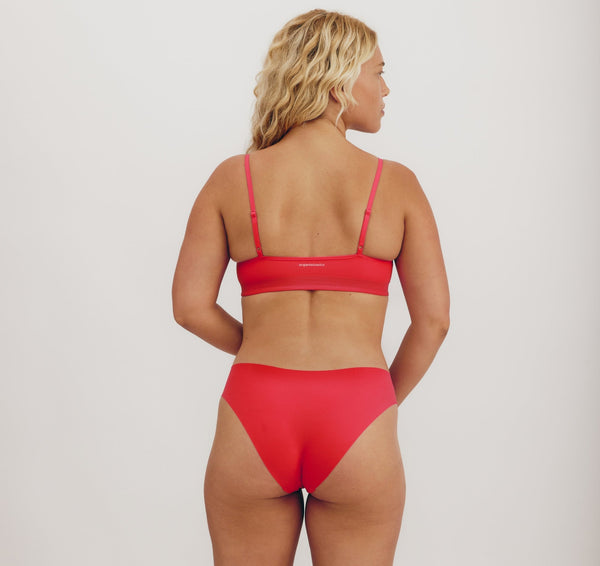 Organic Basics Naked Rib Bralette - Strawberry