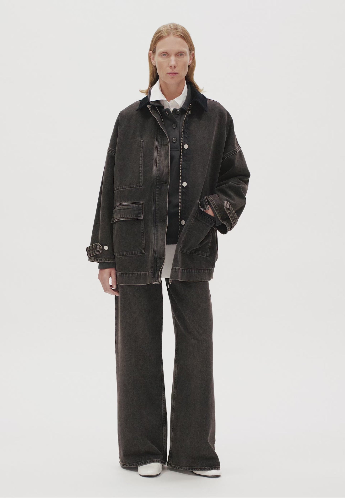 Cord Collar Denim Jacket - Nutmeg