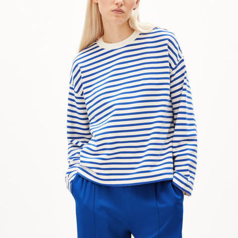 Frankaa Maarlen Stripe Sweater - Dynamo Blue/Undyed
