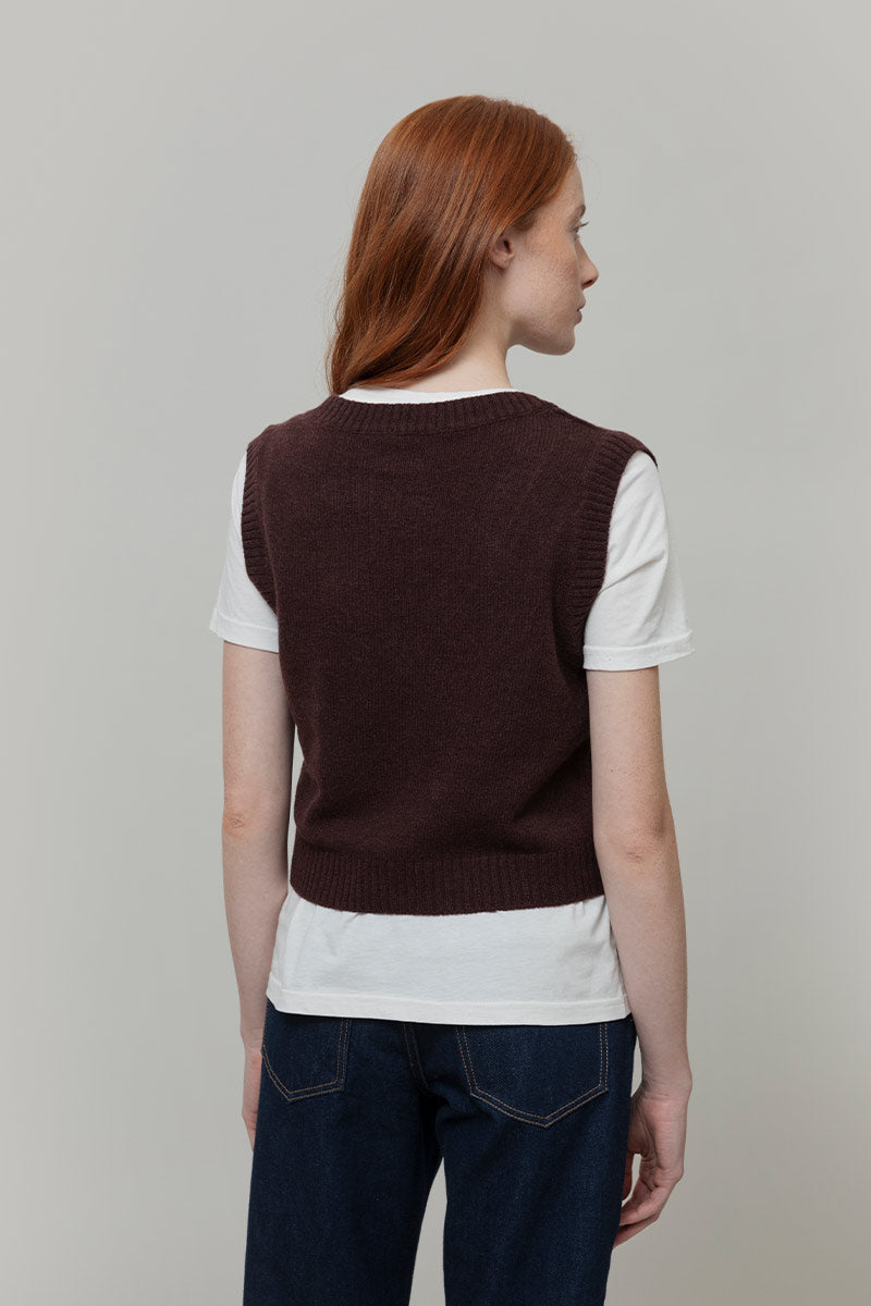 Melania Wool Vest - Brown Caffè