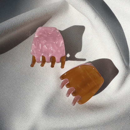 Hair Clip Twiggy Small - Soft Brown/Rose