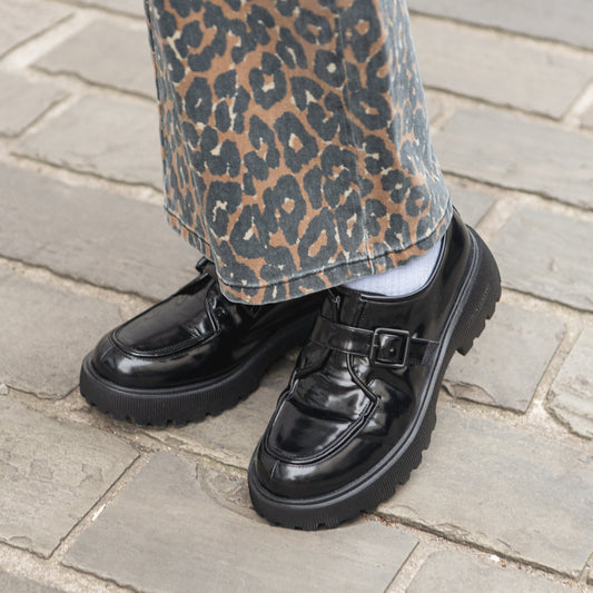 Woden Posey Monk Loafer - Black