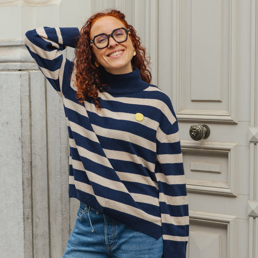 LAST ONE in S - Kadahi Dot Sweater - Navy