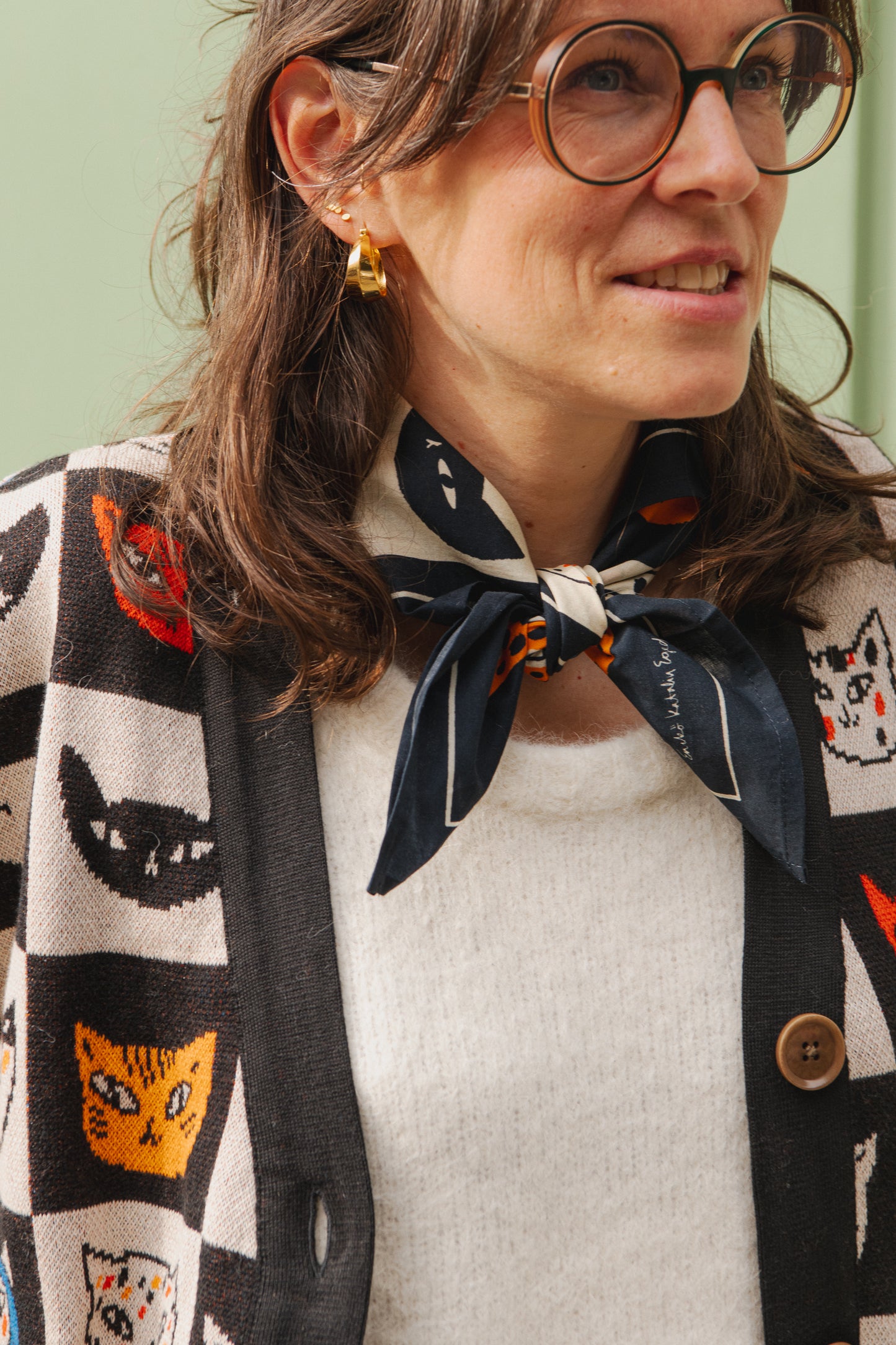 LAST ONE in L - Kanan Cat Bingo Cardigan - Black