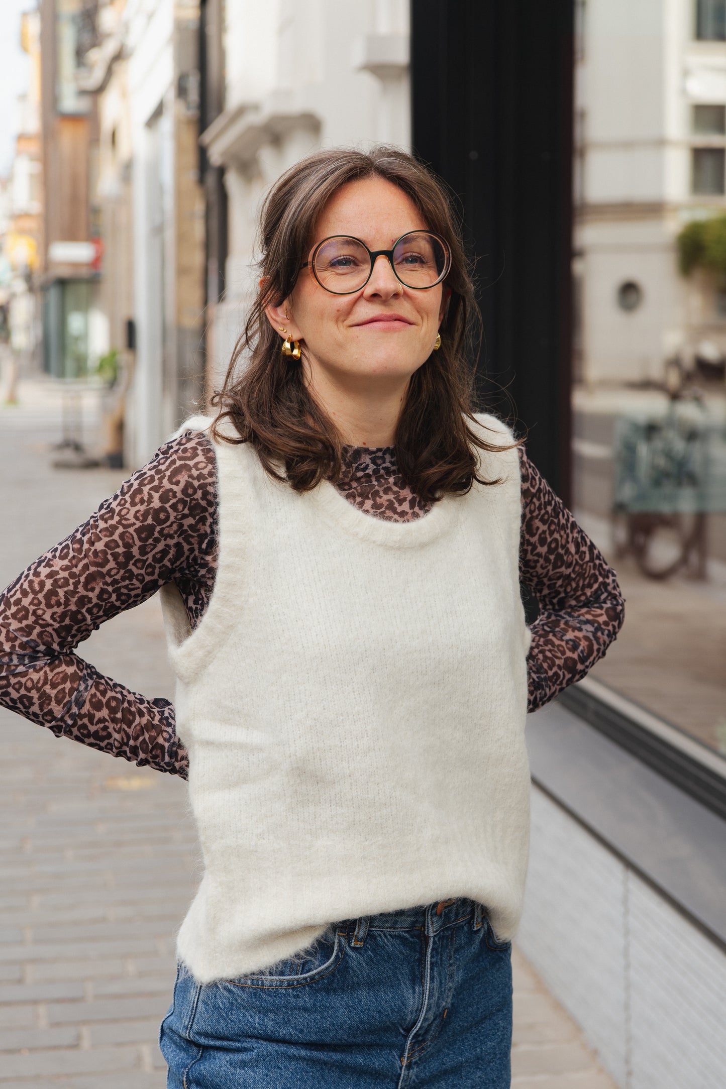 LAST ONE in S - Dora Mesh T-Shirt - Leopard