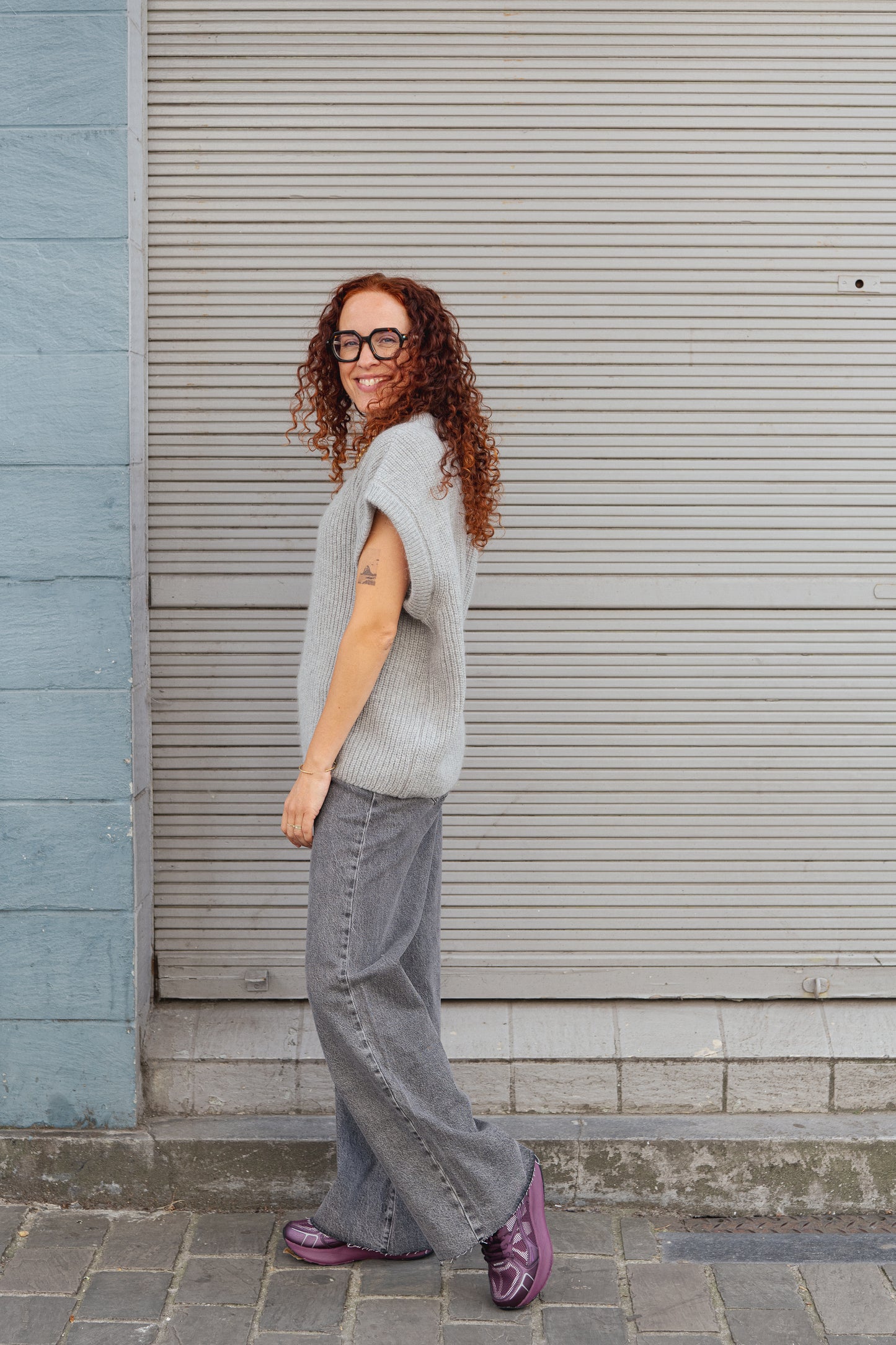 Wool Slipover Jumper / Vest - Light Grey