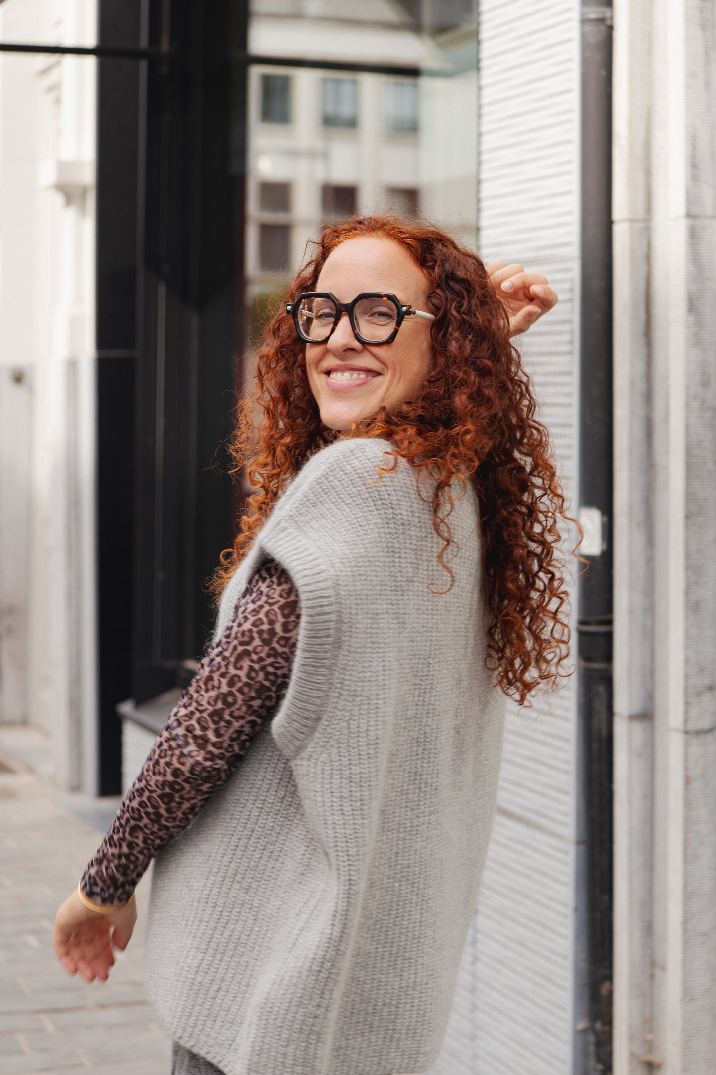 Wool Slipover Jumper / Vest - Light Grey
