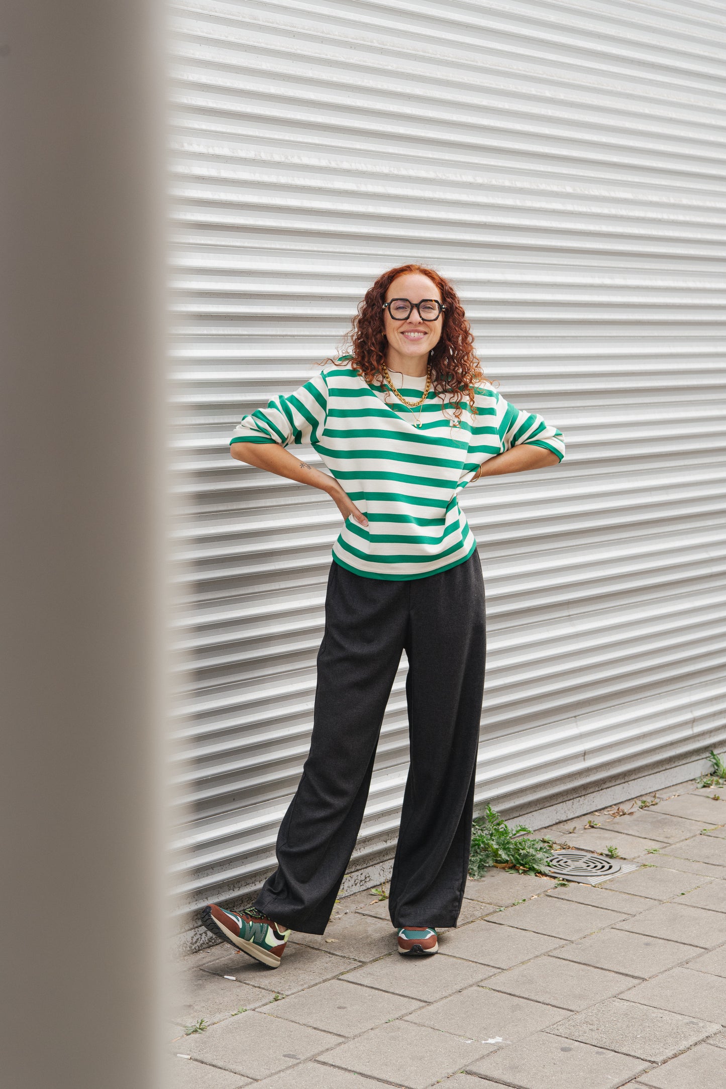 Frankaa Iconic Bold Sweater - Undyed/Emerald Green