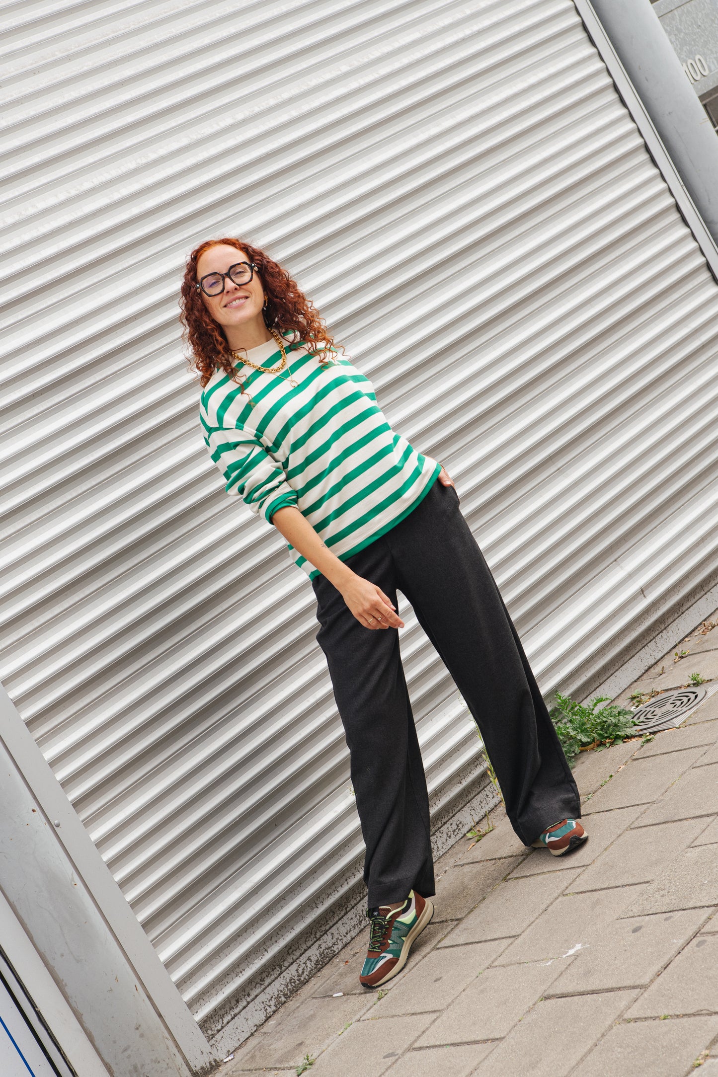 Frankaa Iconic Bold Sweater - Undyed/Emerald Green