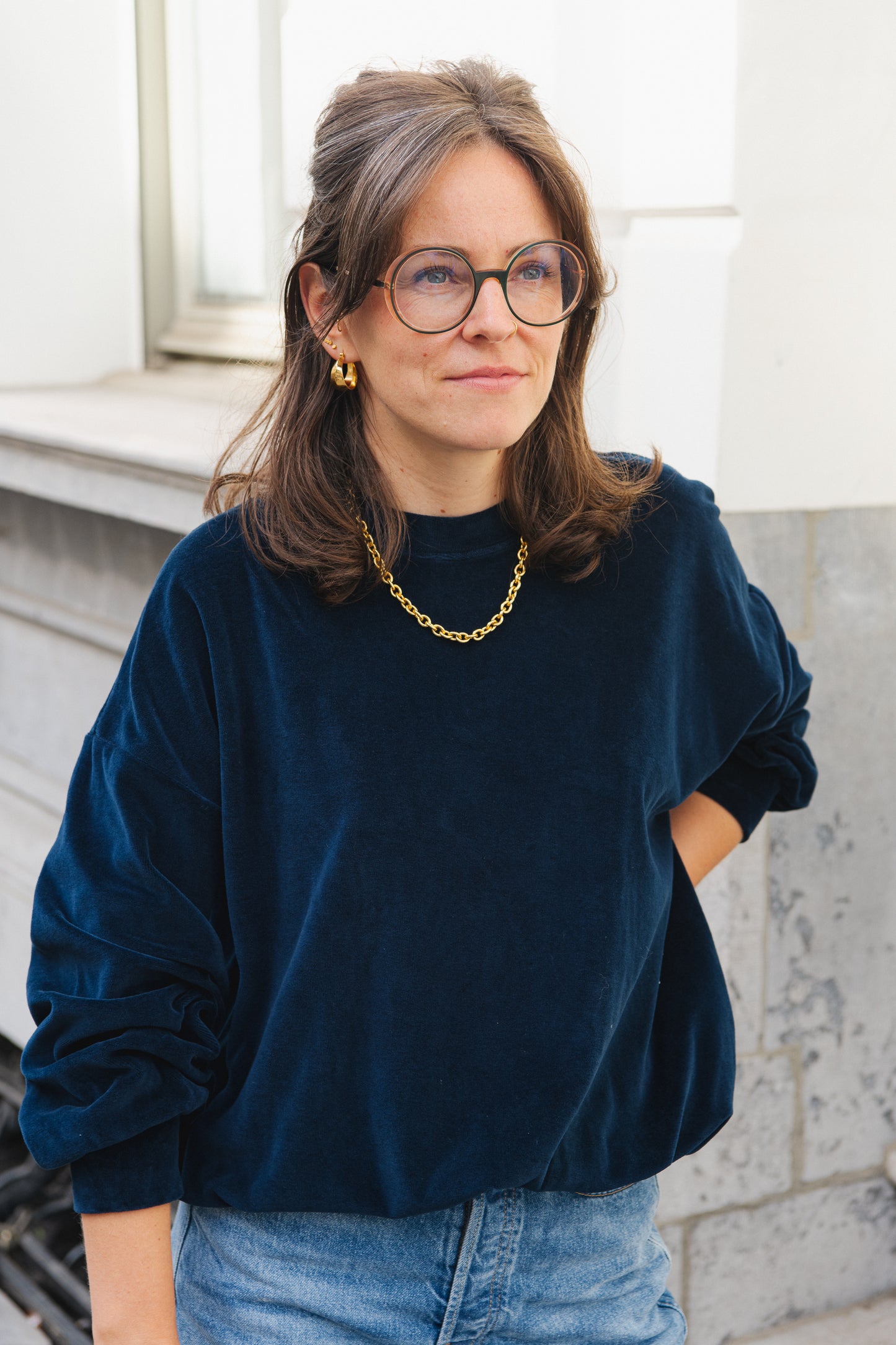 LAST ONE in L - Jane Sweater - Marine