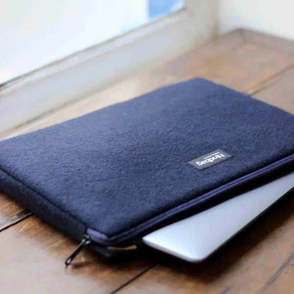 Hindbag Ava Laptop Sleeve - Wool Navy