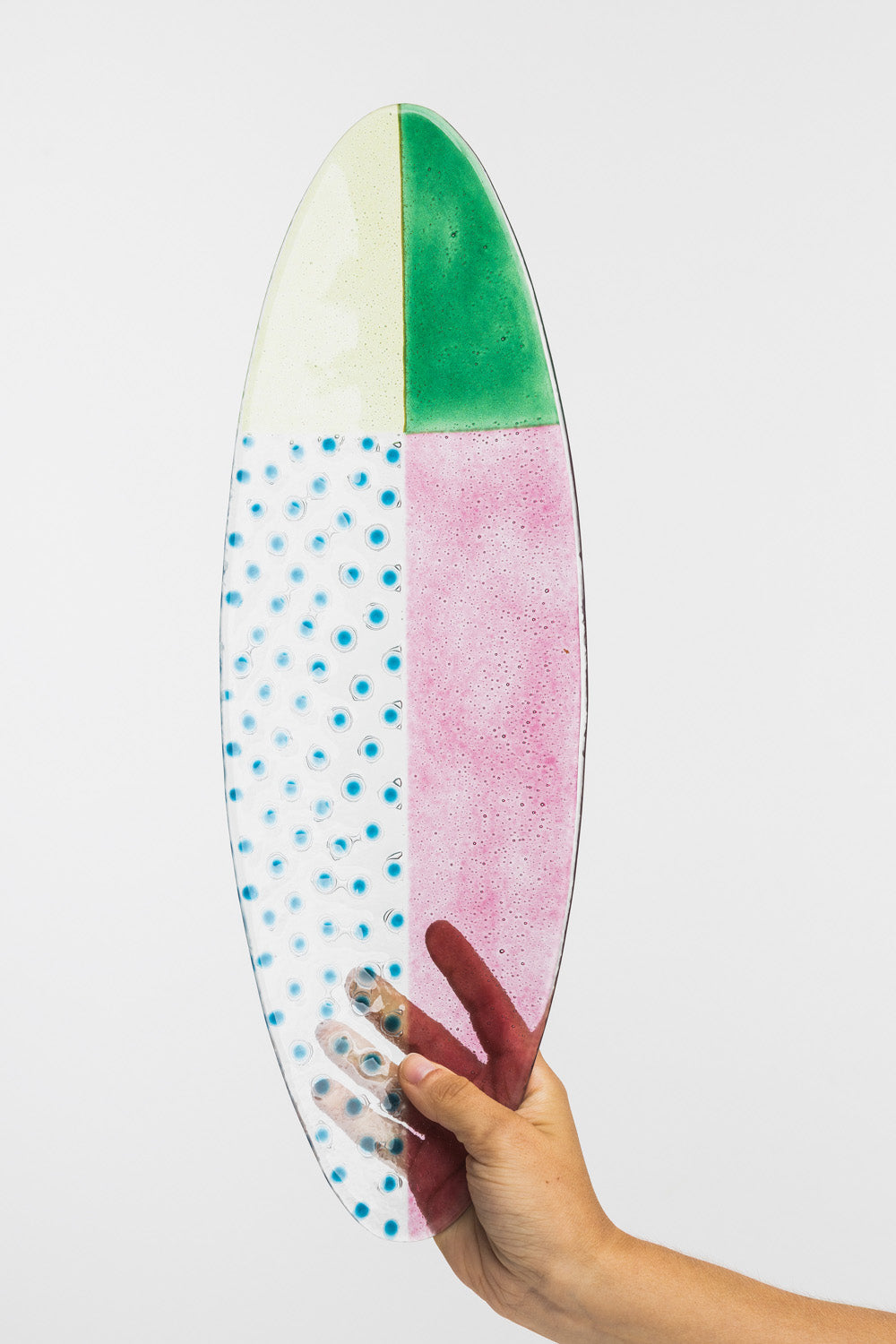 Glass Serving Bowl L Floating Hues - Multicolor