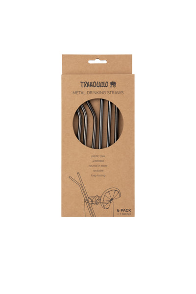 Tranquillo Reusable Metal Straws - Black