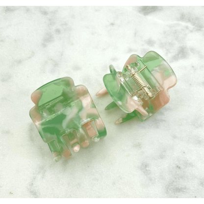 Hair Clip Tilda Small - Light Green/Pink Tortoise